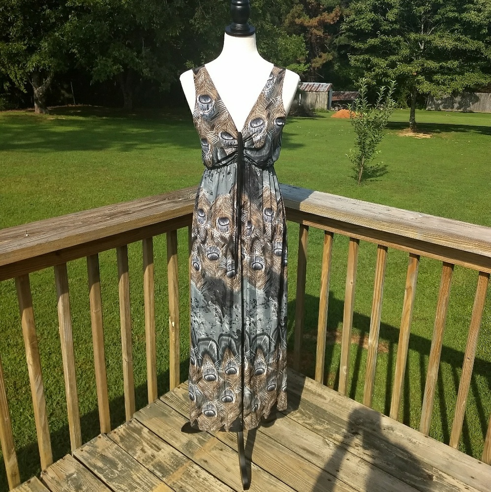 Julia peacock maxi silk dress NWT sz small *Z